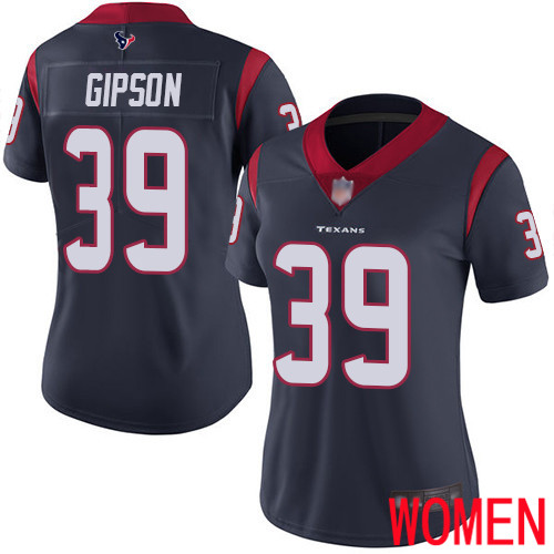 Houston Texans Limited Navy Blue Women Tashaun Gipson Home Jersey NFL Football #39 Vapor Untouchable